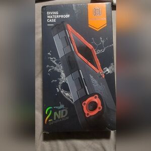 Black & Orange Waterproof Phone Case Diving Underwater Phoyography New In Box